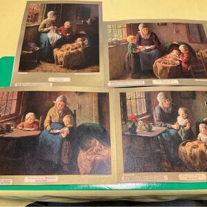 Vintage Art Print Set - Family Scenes